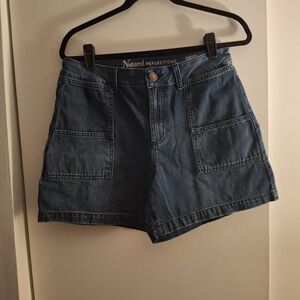 Natural Reflections Women's Dark Blue Denim Cargo Shorts